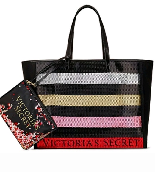 Victoria's Secret Handbags - Victoria's Secret Tote Bag Bling Sequin Pouch 2017
